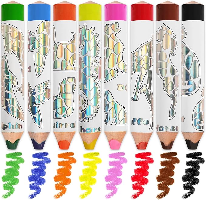 ThEast Jumbo Toddlers Colored Pencils, Thick Chunky Crayons for Children