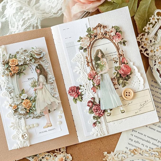60 Vintage Craft Paper Frames for Scrapbook
