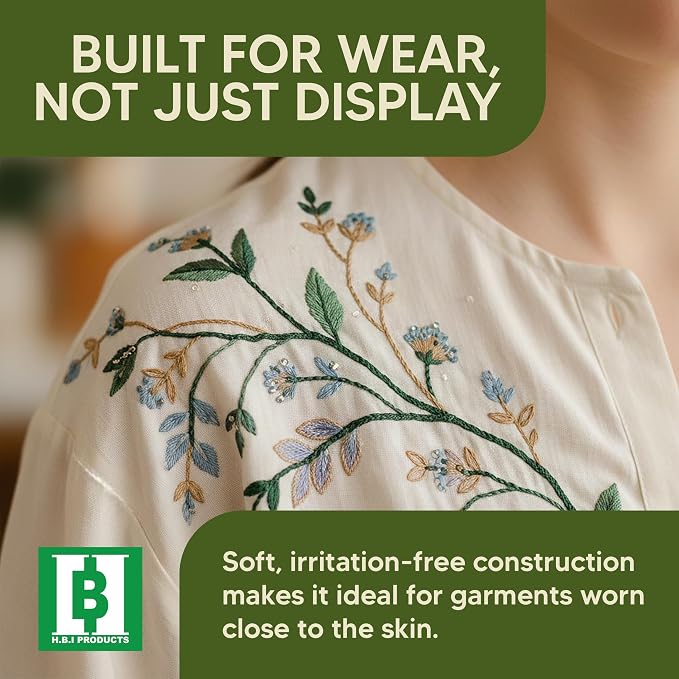HBI Cut Away Embroidery Stabilizer Roll, 2.5 oz Medium, 10 in x 50 yd | 2.5 oz permanent cutaway backing, knits and stretch fabric, prevents puckering, soft on skin, machine embroidery, USA made