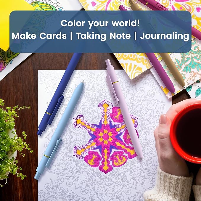 Colorful Gel Pens, 16 Pack 0.7mm Colored Ink Quick-Drying No Bleed