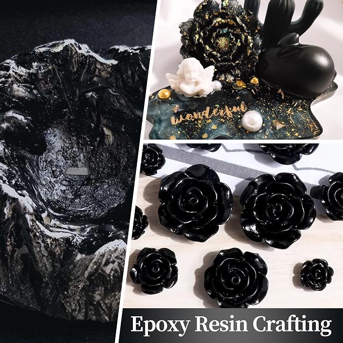 NTWJNJY Mysterious Black Mica Powder, Natural Shimmer Mica Powder | for Epoxy Resin/Candle/Soap/Lip Gloss/Slime/Quicksand/Bath Bombs/.Car paint pigments.Candle Dye,Soap Making Dye(50g/1.7oz)