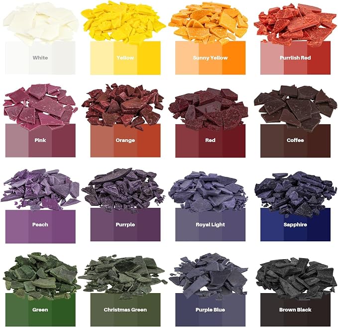 MAQIHAN Candle Dye - 16 Vibrant Colors Wax Dye for Soy Wax Candle Making | Candle Making Supplies, Bulk Wax Coloring Dye for DIY Candle, Soy Candle Making, Safe Natural Colors