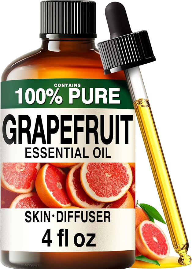 Kukka 100% Pure Grapefruit Essential Oil for Skin, Diffuser, 4 Fl Oz | Undiluted Grapefruit Oil for Uplifting Diffuser Blends, Scalp & Skin Care, Massage & DIY Soap Making