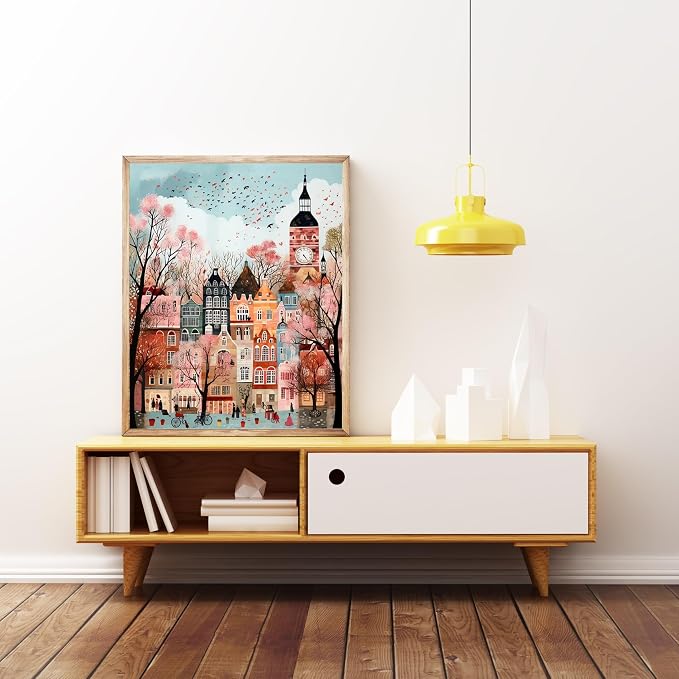 5DDIYART Paint by Numbers for Adults Beginner, London Paint by Number Kits on Canvas Without Framed,Paint by Easy Acrylic Painting Home Wall Decor 16x20inch