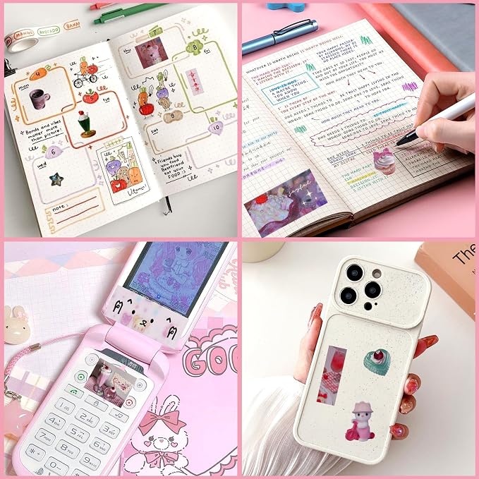 Tmtains 30 Sheets Japanese Sticker Book for Scrapbook 650+Pcs Heisei Retro Daily Life Theme Style Kawaii Korean Sticker for Journaling Aesthetic Japanese Stickers Book for Adults DIY Gifts (Food 3)