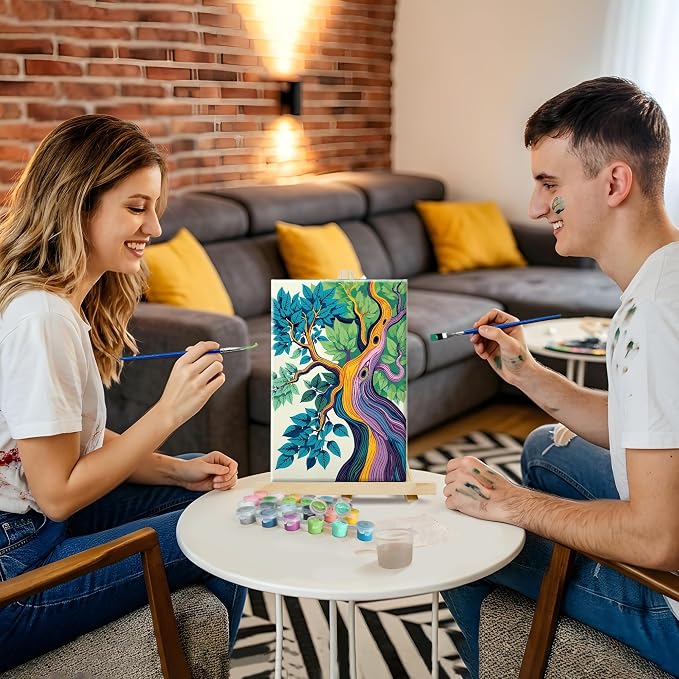 SmartEZ Tree of Life Paint by Numbers Kit for Adults with Frame, 8x12 Inch | Adult Paint by Number Kits with Frame for Gift, Home Wall Decor, 7.87x11.81 Inch