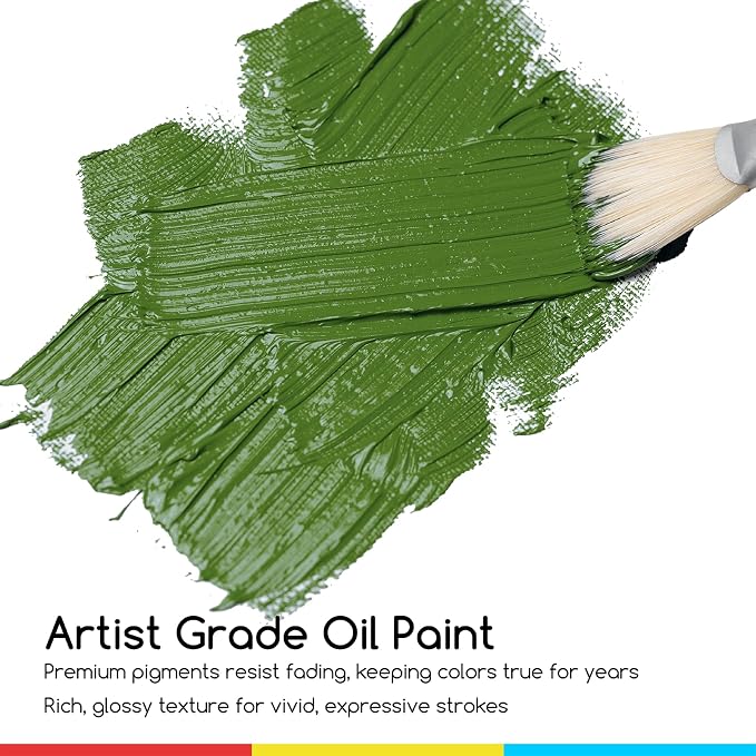 MEEDEN Artist Oil Paint Set - 12 Colors x 60ml/2oz Tubes | Landscape and Plein Air for Canvas Painting, Nature Colors for Sky, Water, Trees and Earth, for Artists and Beginners