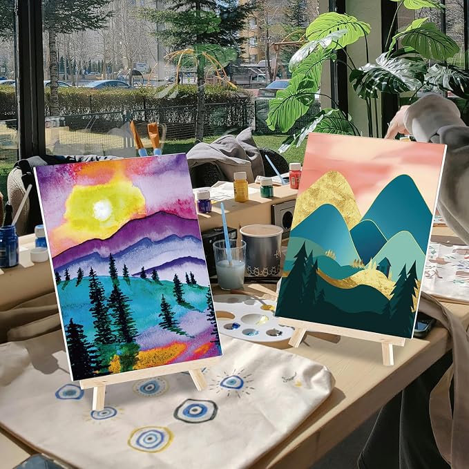 Sherr 24 Pcs Pre Drawn Canvas for Adult, Mountain, 8 x 10 Inch