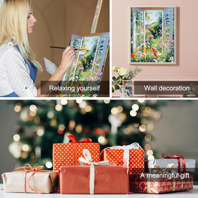 Amaieuin Flower Paint by Numbers Kits for Adults
