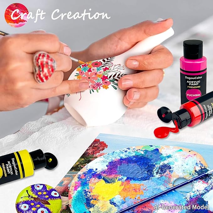 Acrylic Paints Set, 60ml Art Craft Paint Bottles - 36 Colors Set