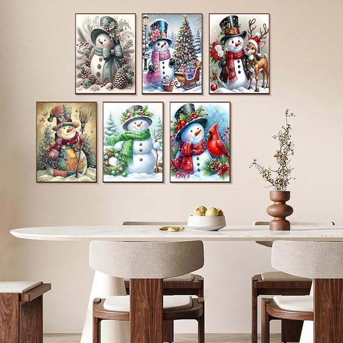 6 Pack Christmas Paint by Numbers Kits for Adults 12x16in(30x40cm)
