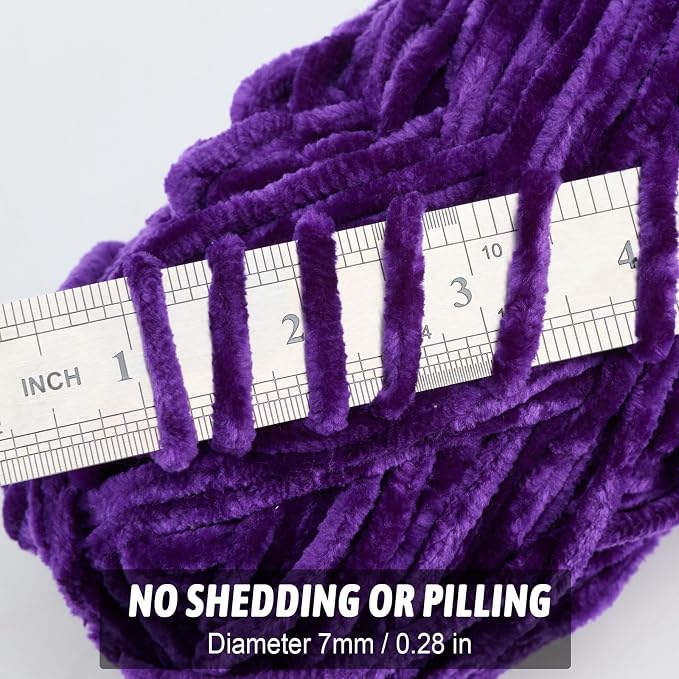 Soft Velvet Chenille Yarn for Crocheting, Super Bulky Yarn for Blankets