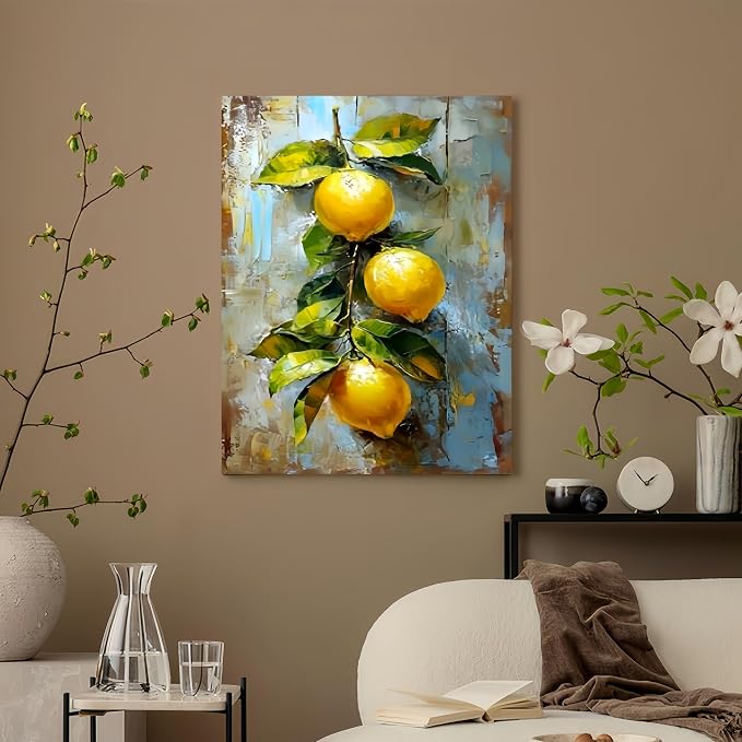 GXGLLPZBY Lemon Painting by Numbers for Adults Beginner,15.7X19.7 inch | Adult Paint by Number Kits on Canvas,DIY Oil Acrylic Number Painting Kit,for Home Wall Decor