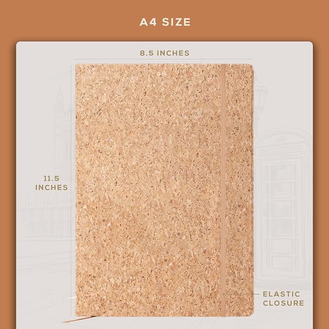 Beechmore Books A4 8.5x11 Mixed Media Sketchbook 160 GSM/98LB with Gift Box | Hardcover Art Journal with Lay-Flat Binding, 156 Perforated Ivory Pages for Drawing, Ink & Light Watercolor