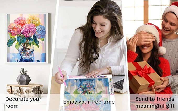 Hydrangea Diamond Painting Kits for Adults,Flowers Diamond Art 12x16inch | Diamond Art Kits for Adults 5D Diamond Painting Flowers,DIY Full Drill Diamond Painting Flower Gem Art and Crafts