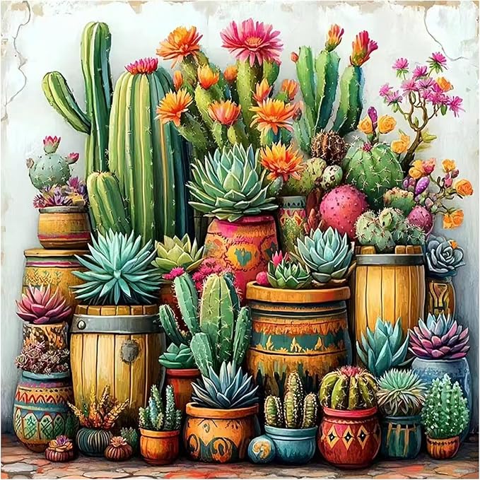 Green Plant Diamond Painting Kits for Adults, Diamond Art Kits, 14x14 in