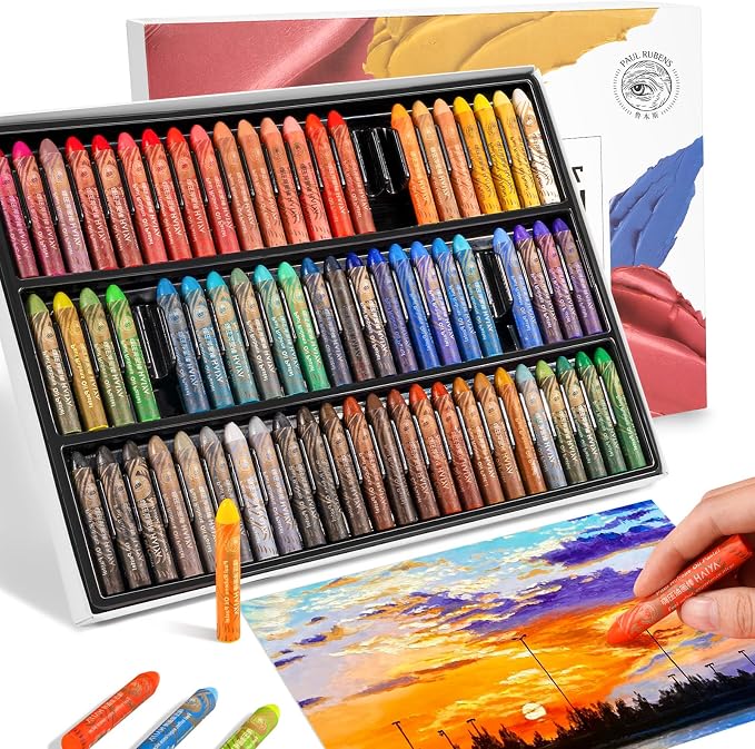 Paul Rubens Oil Pastels, 72 Colors Oil Pastels for Artists and Beginners