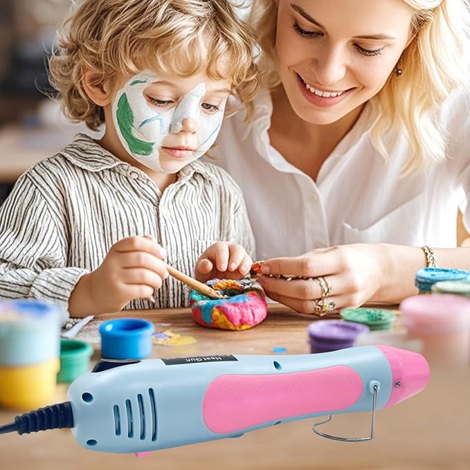 Heat Gun, 350W Mini Heat Gun with Reflector Nozzle Dual Temperature Settings Fast Heat Hot Air Gun Tool for Crafting, Heat Gun for Craft Dryer, 6.56Ft Overload Protection for Drying Paint