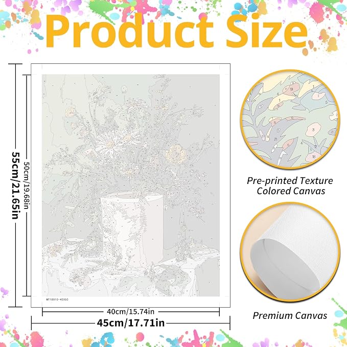 Mandun Bathroom Paint by Numbers Kit for Adults, 16x20 inch | DIY Painting Kits Crafts for Adults, Relieve Stress, Gift, Home Wall Decor