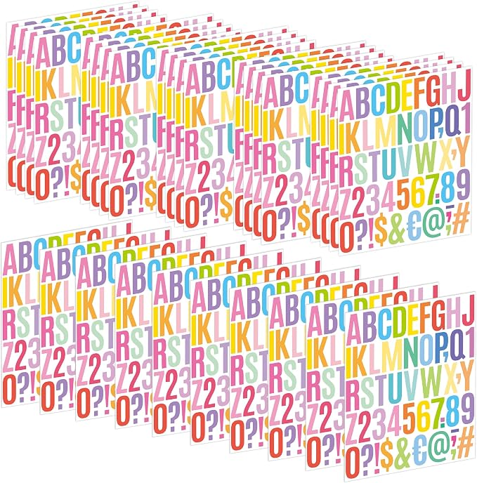 Letter Stickers 30 Sheets 1500 PCS Large 2 Inch Alphabet Stickers, Pastel