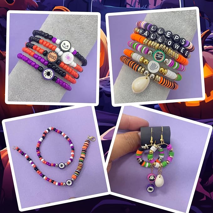 YMSDZHL 3300PCS Halloween Polymer Clay Bead Friendship Bracelet Making Kit