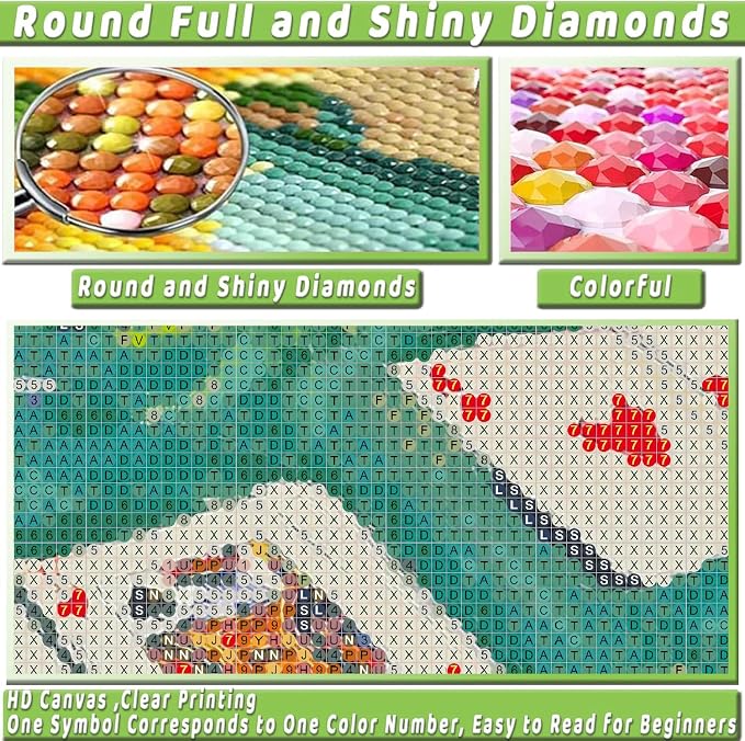 4 Pack Square Diamond Art Kits for Adults Diamond Painting Kit for Beginner | Cute Pink 5D DIY Diamond Dots Full Drill Crafts for Gem Art Dot Art for Adults Home Wall Decor for Teens Boys Girls 12x16 in