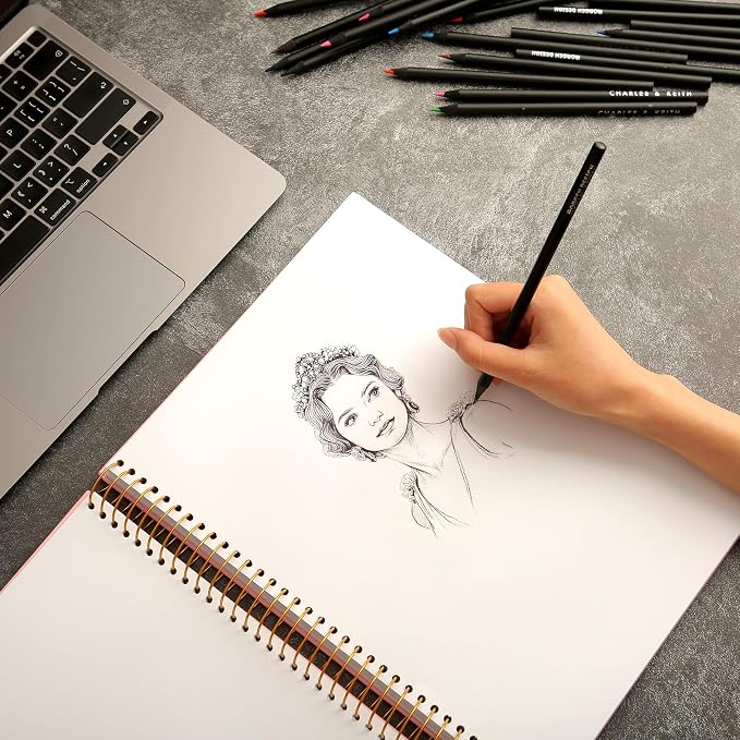 Yoment 9"x12" Hardcover Sketchbook for Drawing，120 Sheets，100GSM | Black,Spiral Bound Sketch Pad Premium Art Sketchbook Artistic Drawing Paper Pad for Kids Adults Beginners Artists