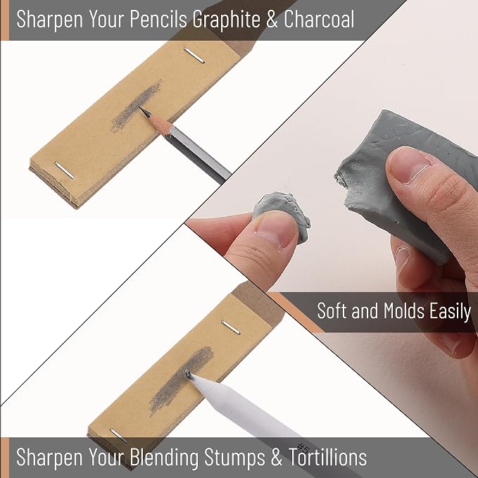 Mr. Pen - 14 Pack of Blending Stumps, Art Eraser, Blending Sticks for Drawing, Shading Pencils for Sketching | Tortillions Paper Art Blenders with Sandpaper Sharpeners & Kneaded Eraser for Beginner Art, Paper Stumps for Shading