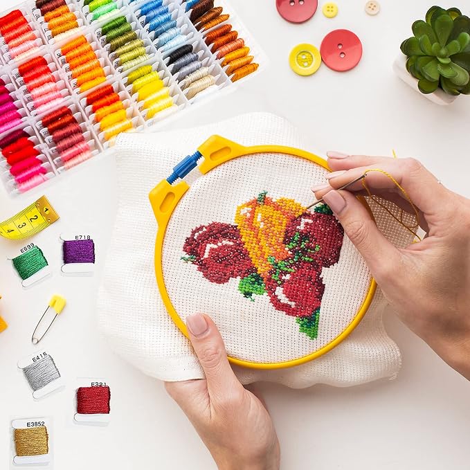 108 Color Embroidery Floss Kit, Cross Stitch Thread Storage Box
