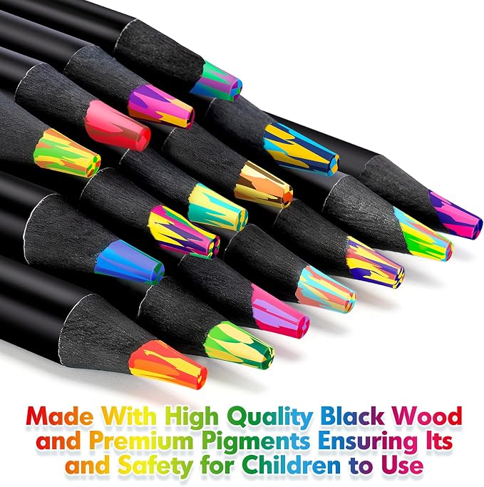 WEMEMORN 16 Color Rainbow Pencils, Colored Pencils for Adults Kids, Multicolored Pencils Art Supplies for Coloring, Drawing, Sketching, Pre-sharpened, Valentines Gifts Easter Basket Stocking Stuffers
