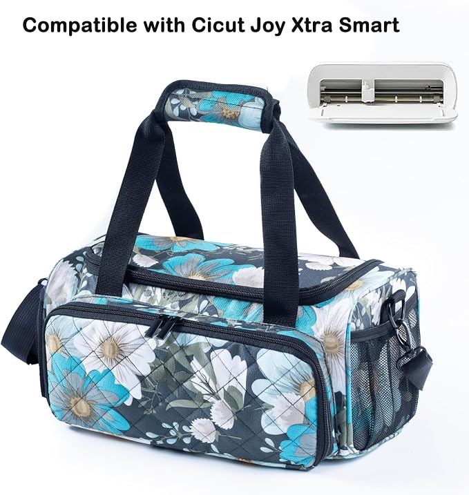 AMOIGEE Carrying Case for Cricutt Joy Xtra, Joy Extra Bag, Full Open Case with Pockets for Cricutt Joy Xtra Accessories and Tools, Dust Cover, Mat