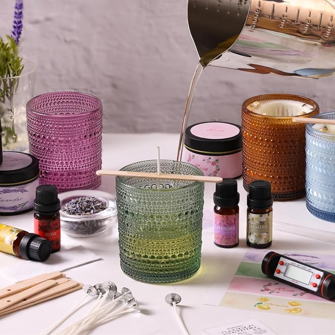 DARJEN Candle Making Kit for Adult, 4 Jars & 4 Tins Soy Wax Scented DIY Set | 100% Soy Wax, 10oz Glass Jars, 4oz Tins, Cotton Wicks, Pleasant Scents, Instruction& More- Perfect as Home Decorations