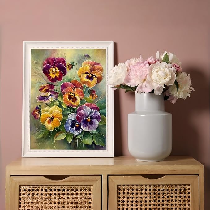 Diamond Art Kits for Adults Flower, Colorful DIY 5D Diamond Painting Kit