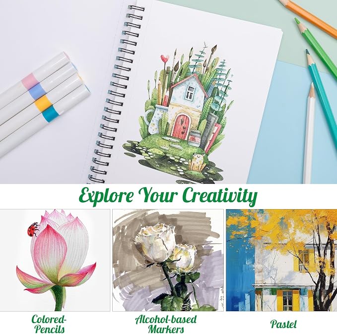 5.5 × 8.5 Inch Marker Paper Pad, 30 Sheets, 200gsm, Double-Sided