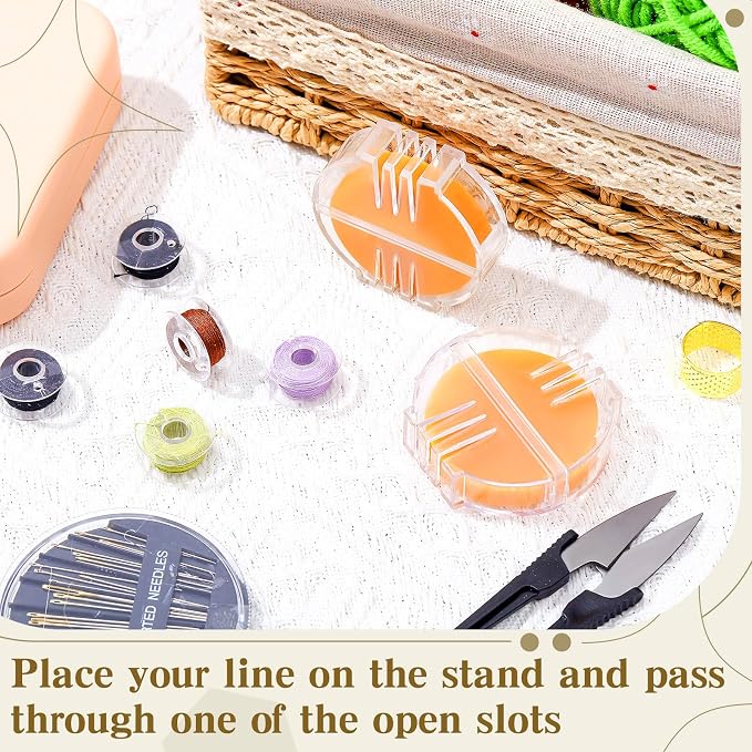Maitys 2 Pcs Thread Wax Beeswax for Hand Sewing,Deep Yellow, Clear Case | Conditioner for Embroidery Quilting, Strengthens Sewing Line Reduces Fraying, Clear Case Storage, Natural Beeswax Formula