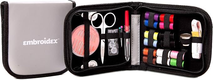 Embroidex Sewing Kit - Home, Travel & Emergencies - Quality Notions, Scissor & Thread - Great Gift