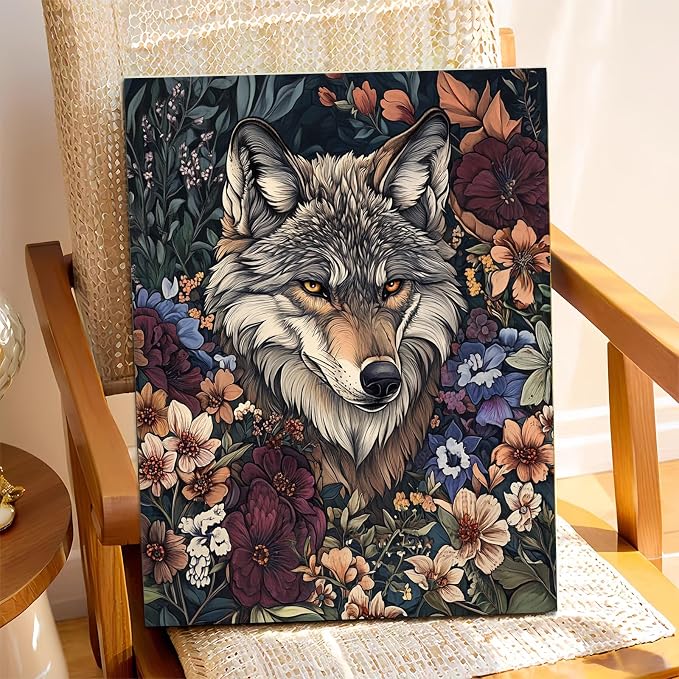 XTCIXAL Paint by Numbers Kit for Adults, Wolf, 16X20 Inch | DIY Paint by Number for Adults Beginner, High-Definition Color Canvas, Stress Relief, Home Wall Decor, Gifts, Unframed