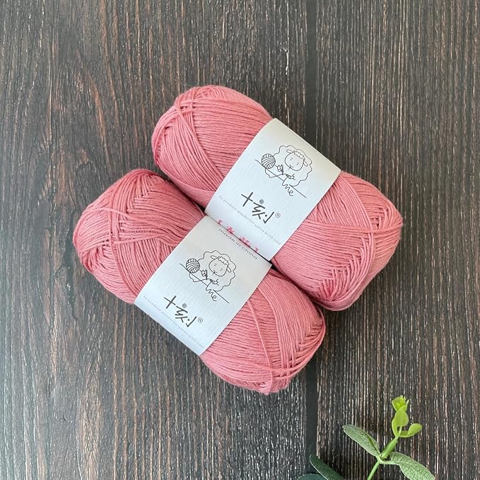 Linen rayon lyocell blend yarn, superfine fingering weight (1), 150g/5.29oz (3 strands, 50g/230yds per strand)- 12 Coral Pink