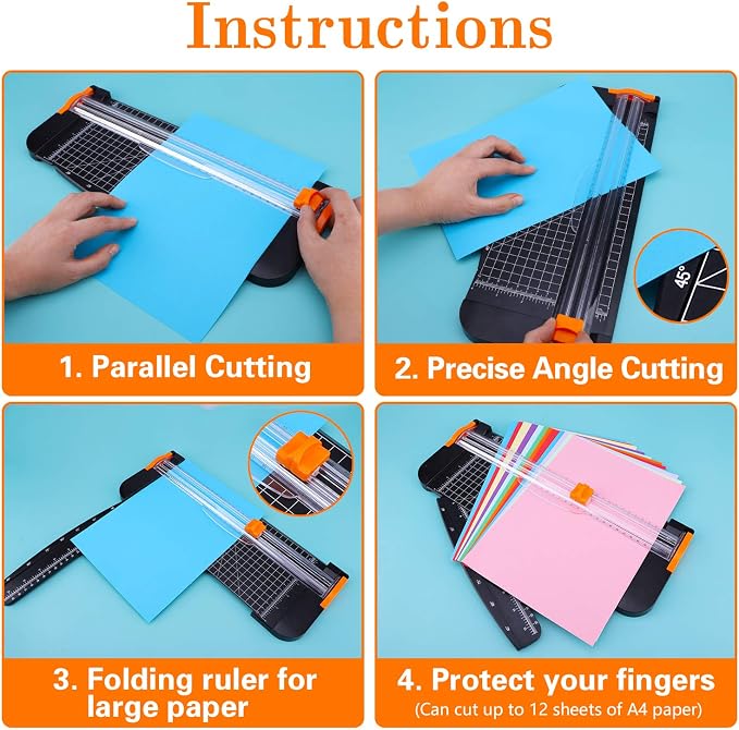 Famomatk 23PCS Weeding Tools for Vinyl, Craft Weeding Tools Set with 12Inch Paper Cutter and Trimmer for Scrapbooking,Silhouettes,Cameos,Lettering,Cutting,Craft Paper, Labels and Cardstock(Black)