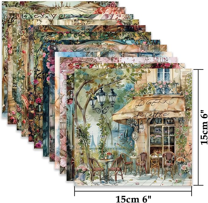 24 Sheets 6"x6" Scrapbook Paper Single-Sided Pattern Decorative Paper
