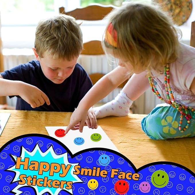 500Pcs Smiley Face Sticker Reward Stickers Rolls
