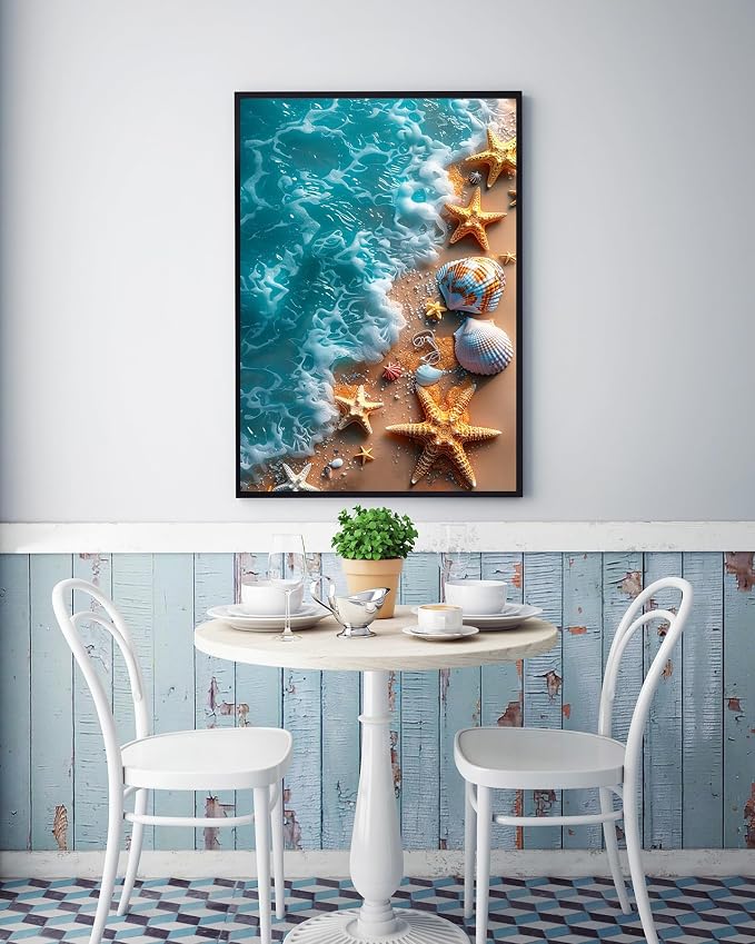 Beach Diamond Art Kits for Adults, 5D Diamond Painting Kits for Beginners
