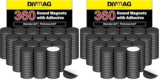 DIYMAG Magnets with Adhesive Backing, 360P Flexible Fridge Magnetic Dots (Pack of 2)