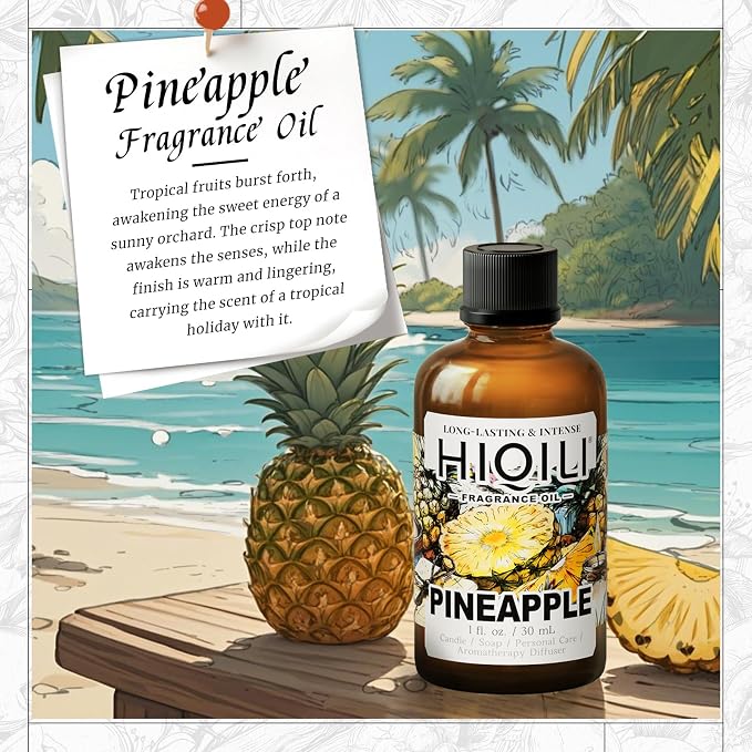 HIQILI Pineapple Fragrance Oil for Perfume & Body Product Making - 1 Fl Oz
