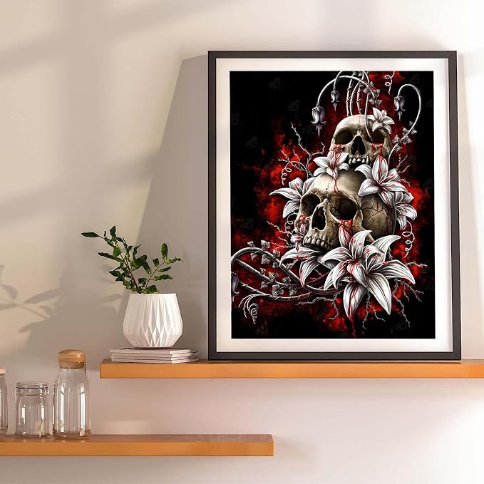 Skull Diamond Painting Kits for Adults - Skeleton Diamond Art Kit for Adult