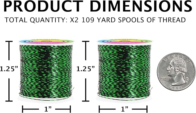Mandala Crafts Metallic Green Embroidery Floss for Sewing, 218 Yard Spool