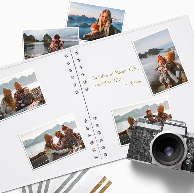 Scrapbook Photo Album DIY 10x10 Inch Thick Kraft 40 Pages White
