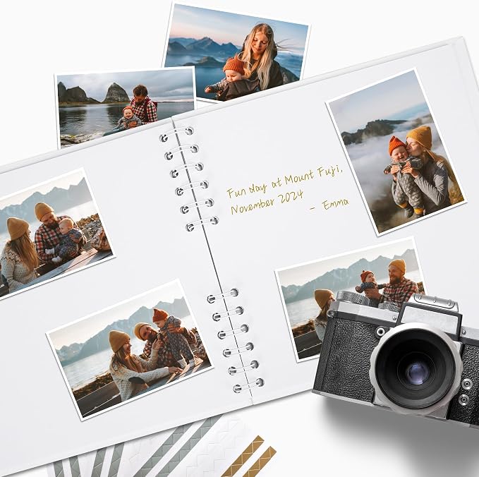 Scrapbook Photo Album DIY 8x8 Inch Thick Kraft 40 Pages White