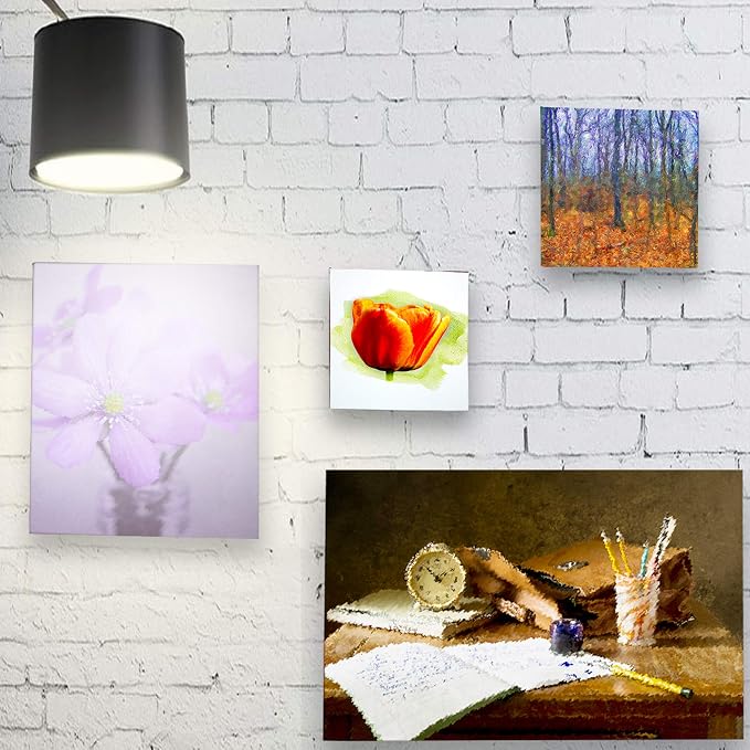 FIXSMITH Stretched White Blank Canvas- 12x12 Inch,Bulk Pack of 8,Primed,100% Cotton,5/8 Inch Profile of Super Value Pack for Acrylics,Oils & Other Painting Media