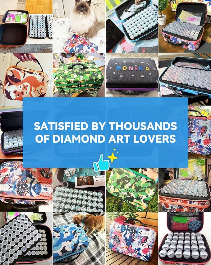 ARTDOT 120 Slots Storage Container for Diamond Art Kits for Adults, Portable Bead Storage Boxes for Diamond Painting Accessories and Tools
